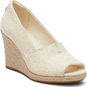 TOMS Women's Michelle Wedge Sandal, Natural Sparkle Size 9.5